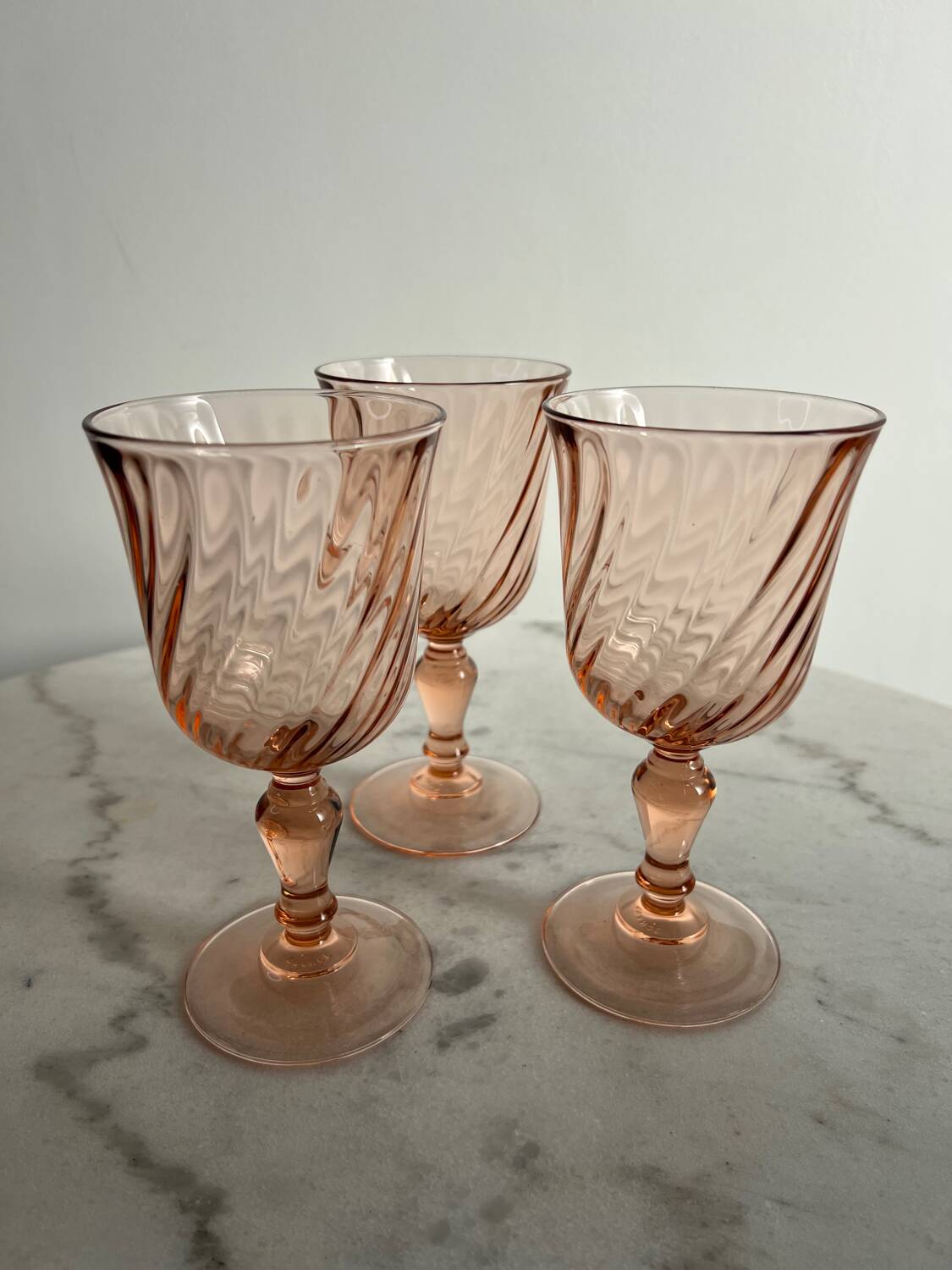 Set of 3 Rosaline stem glasses