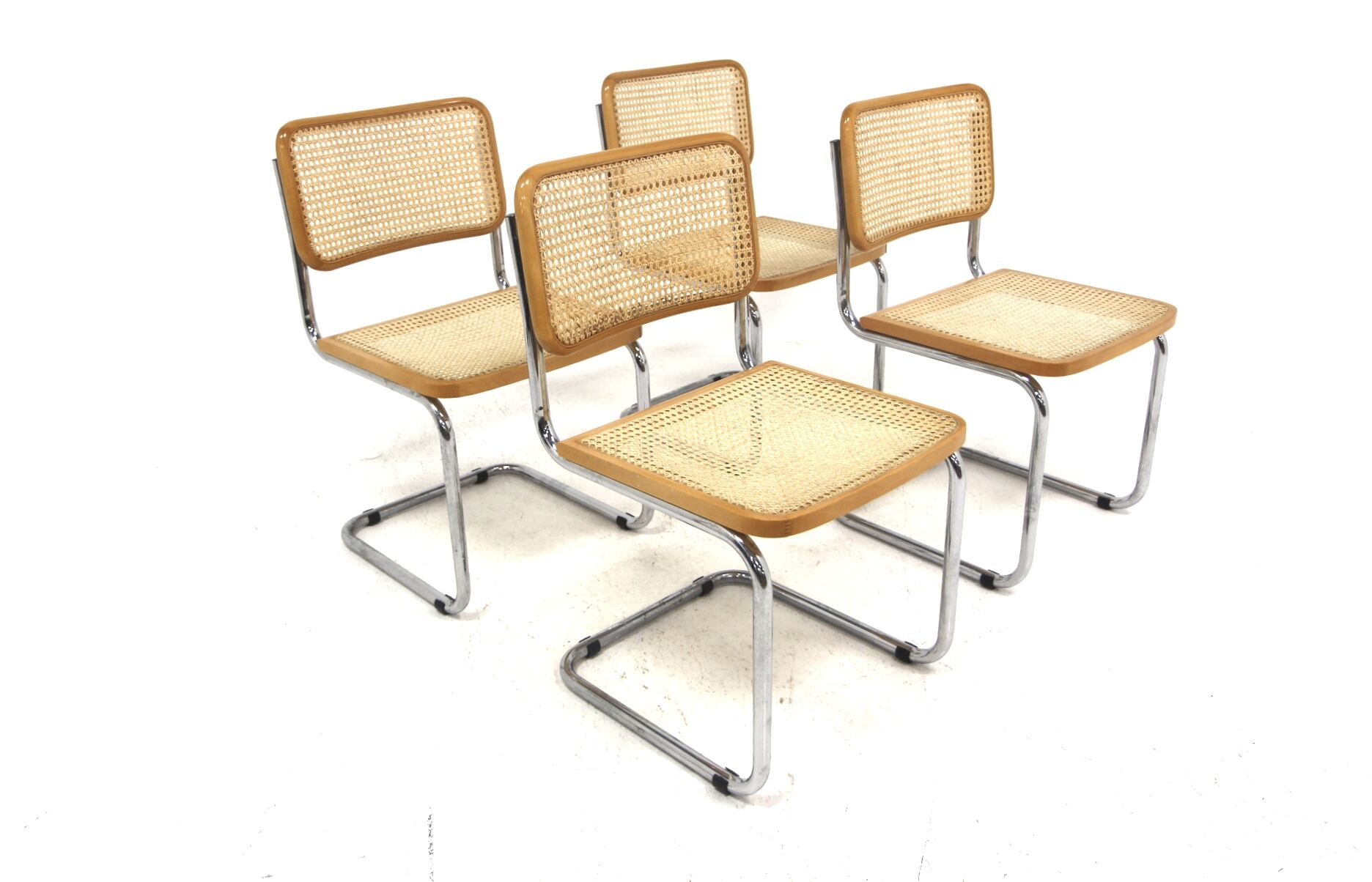 Set of 4 "B32" chairs, Marcel Breuer, Italy, 1990