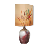 Ceramic lamp with lampshade, large table lamp, gray tones and oxblood ceramic lamp, dice