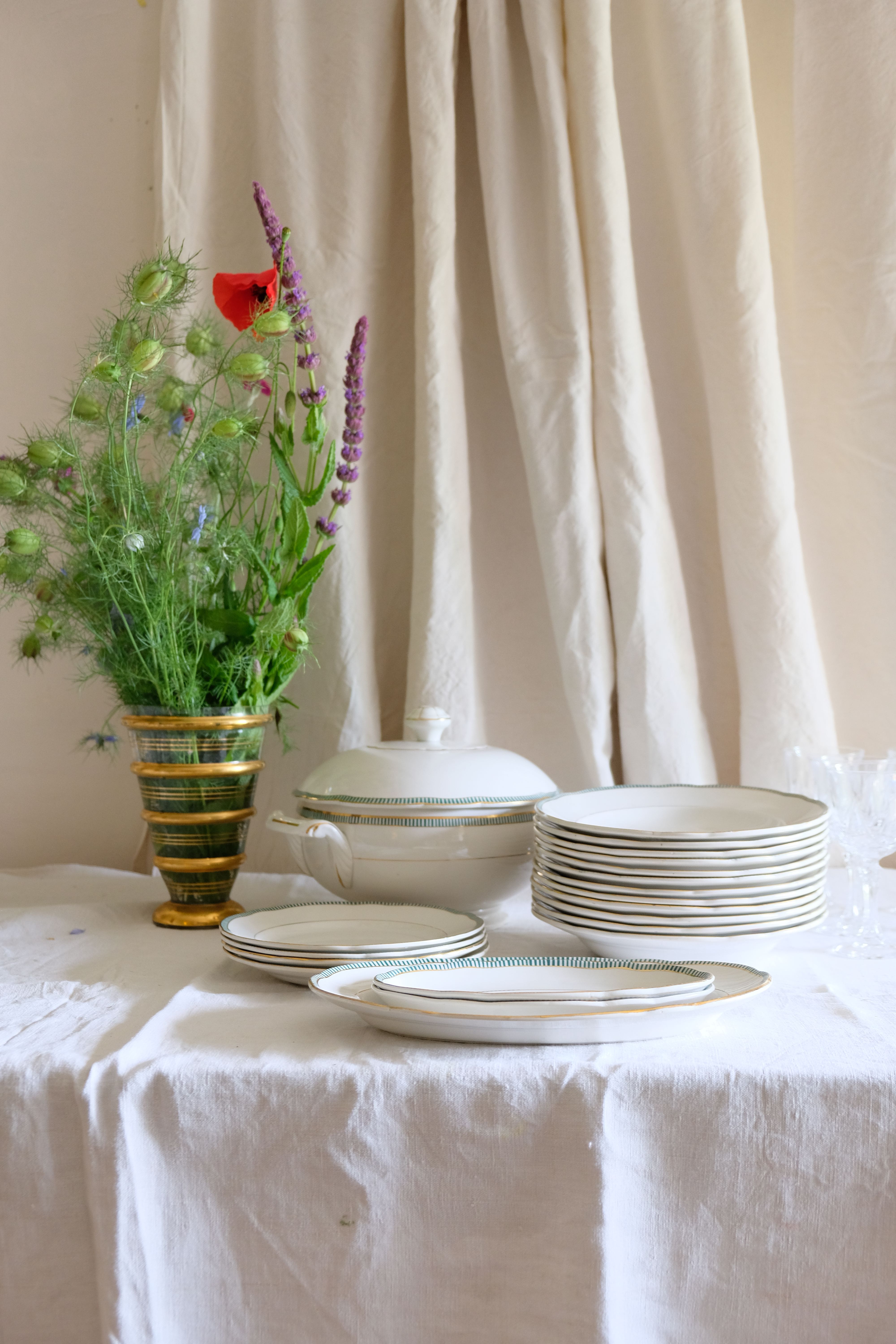 Porcelain ravier collection ''Juan'' Sarreguemine Digoin 1950