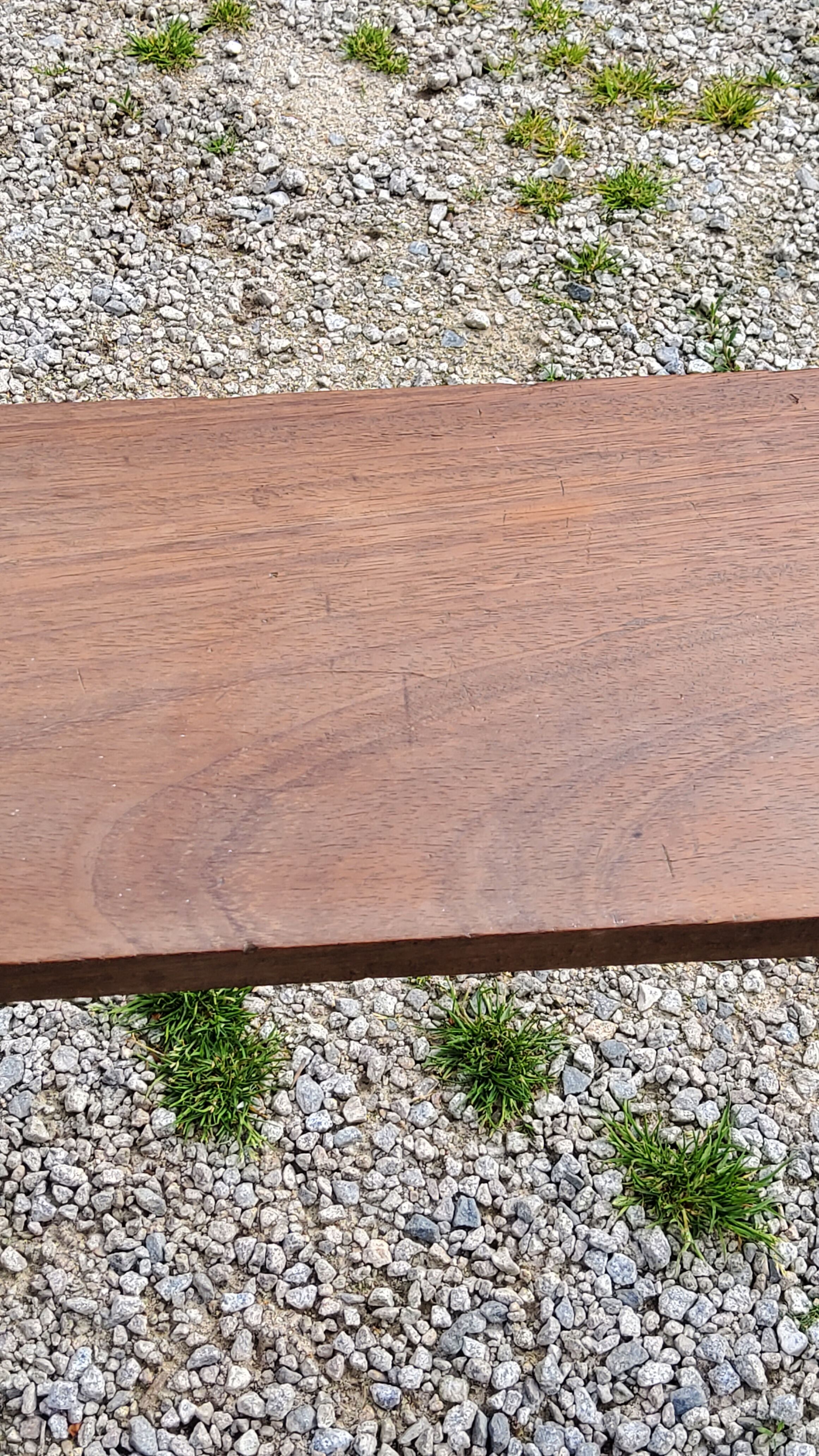 Brutalist bench of the 30s in solid mahogany