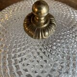 Vintage glass and brass ceiling lamp