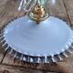 Suspension in white and transparent toothed opaline early twentieth century