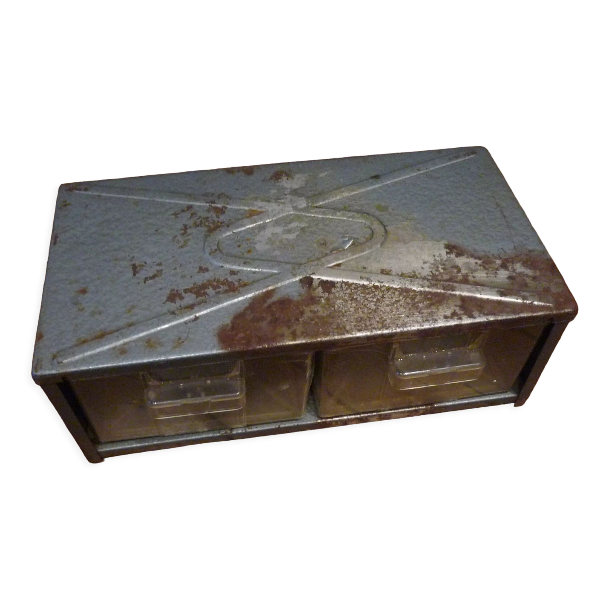 Small metal drawer box, vintage 70s