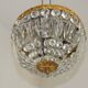 French Mid-Century Bronze and Crystal Bag Light – Flush Mount 5202