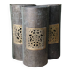 Set of 3 wall lights in hammered and chiseled brass