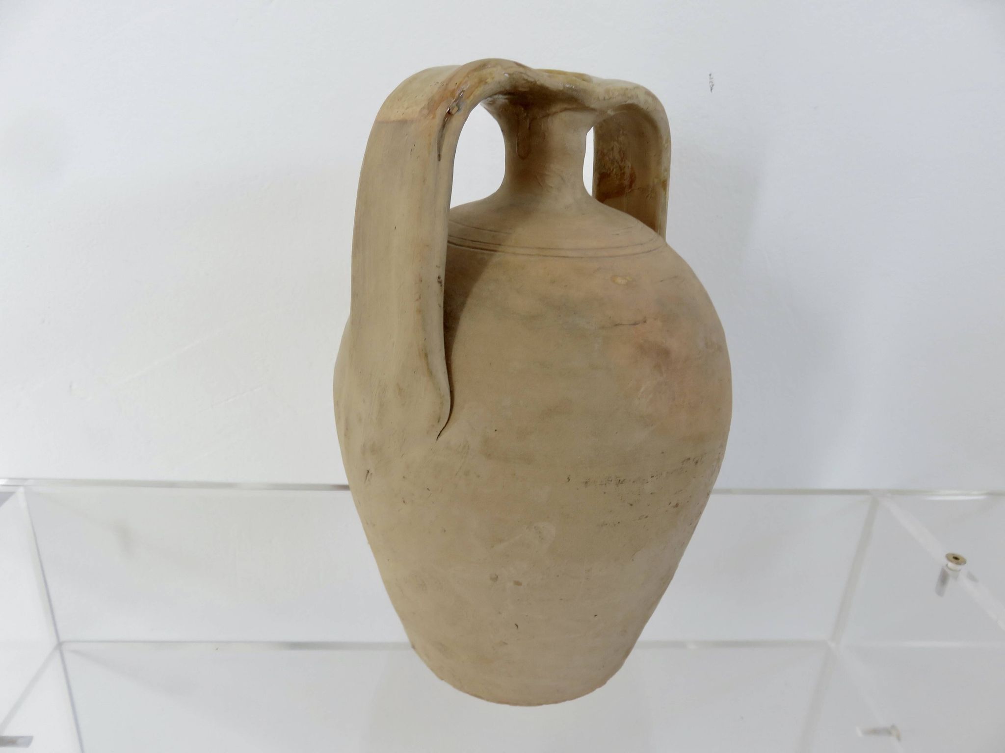 Jar, amphora, vase, in terracotta with handles, southern France, 1950