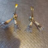 Paire d'appliques en laiton Lunel