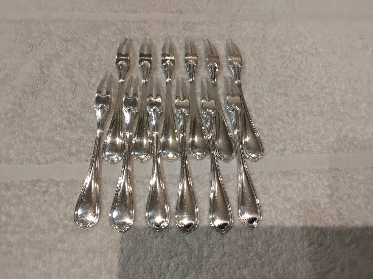 12 silver-plated snail forks by Christofle Spatours