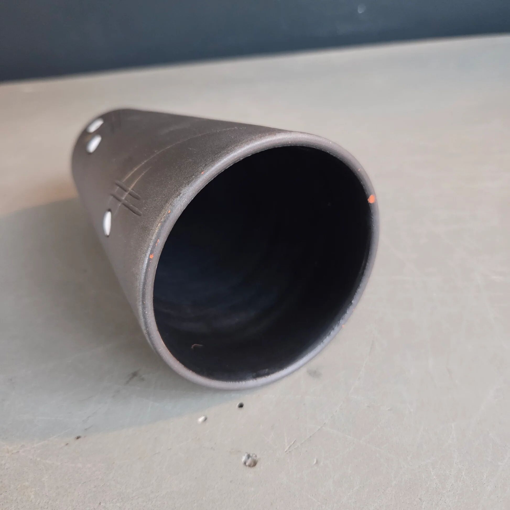 Matte brown handmade ceramic cup