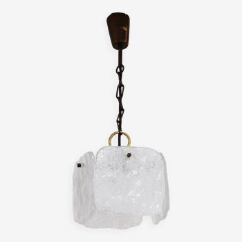 J.T Kalmar hanging lamp Pulegoso Foam glass, 1960