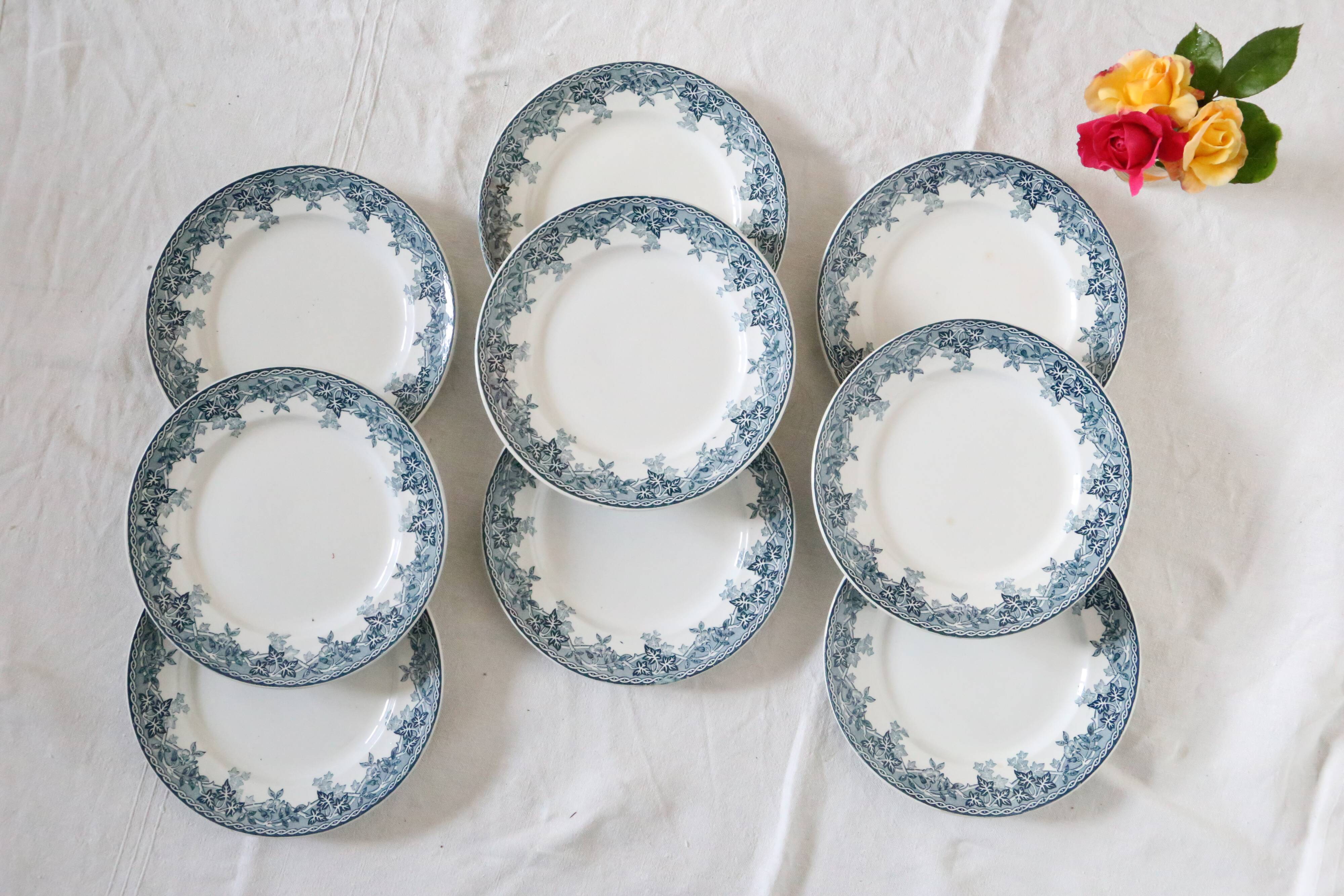 Dessert plates x9, iron earth, Estival model by Saint Amand