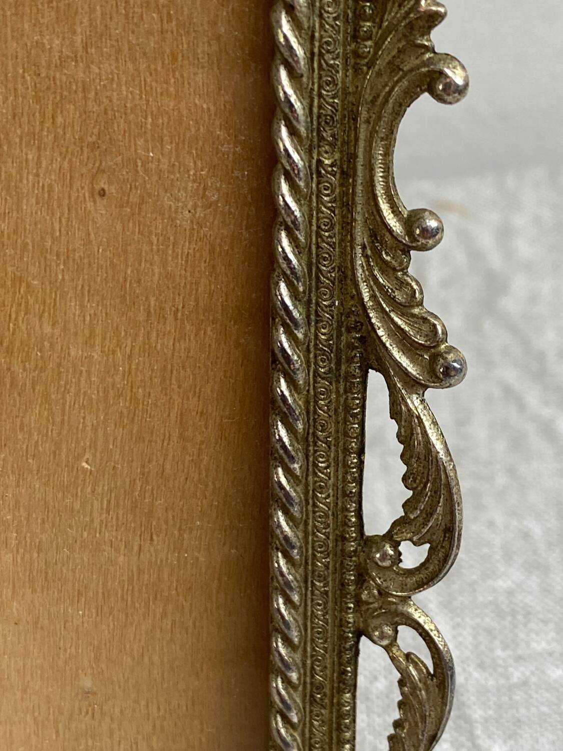 Italian gold metal frame on stand