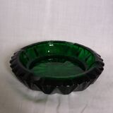 Green glass ashtray