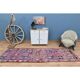 1970s Vintage Turkish Oushak Handmade Wool Cotton Pink Runner Rug 99x331