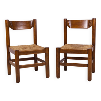 Pair of Beech and Rope Dining Chairs — in the Style Magistretti/Michelucci
