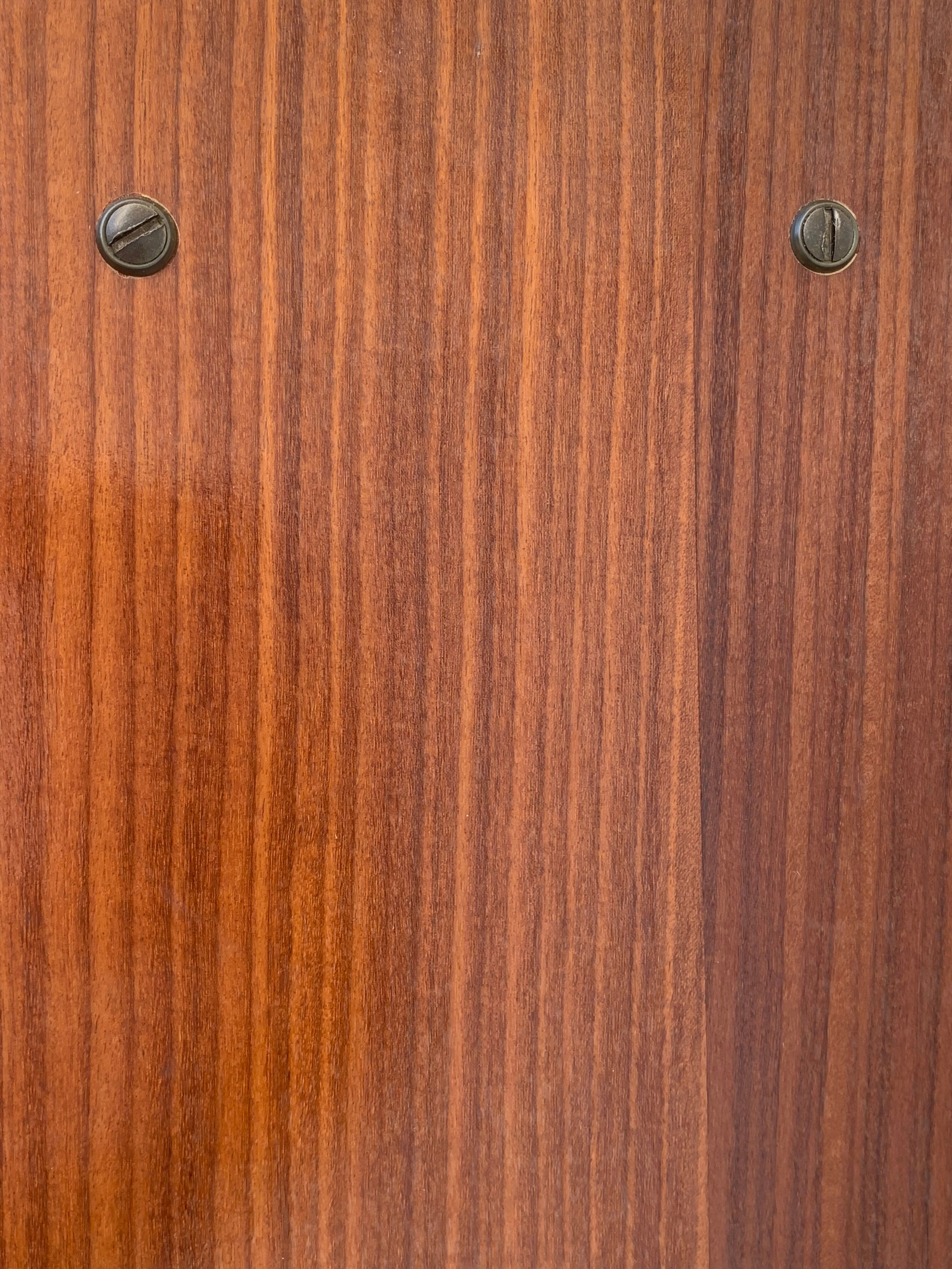 glass wall bookcase in vintage teak 1950