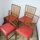 Set of 4 Moder chairs, 1960s – oak and eco-leather, vintage