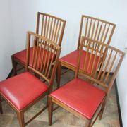 Ensemble de 4 chaises Moder, années 1960 – chêne et éco-cuir, vintage