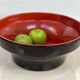 Large vintage salad bowl - Ceramic, Black and red - 1970s