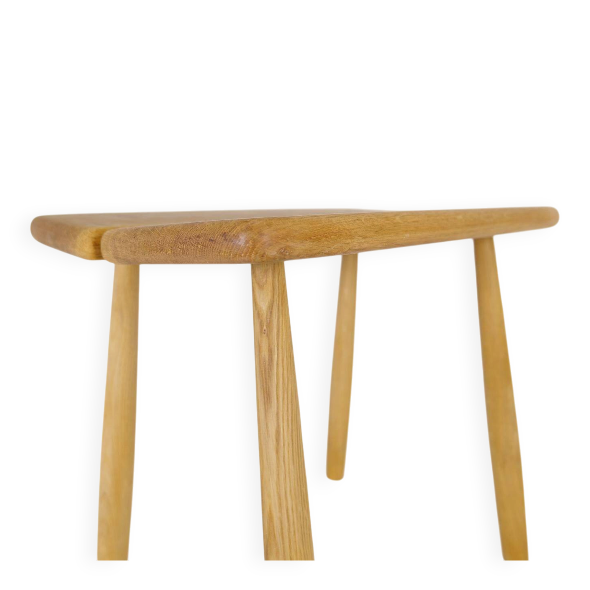Sculptural mid-century stool in solid oak by Carl Gustaf Boulogner, Sweden, 1950s.