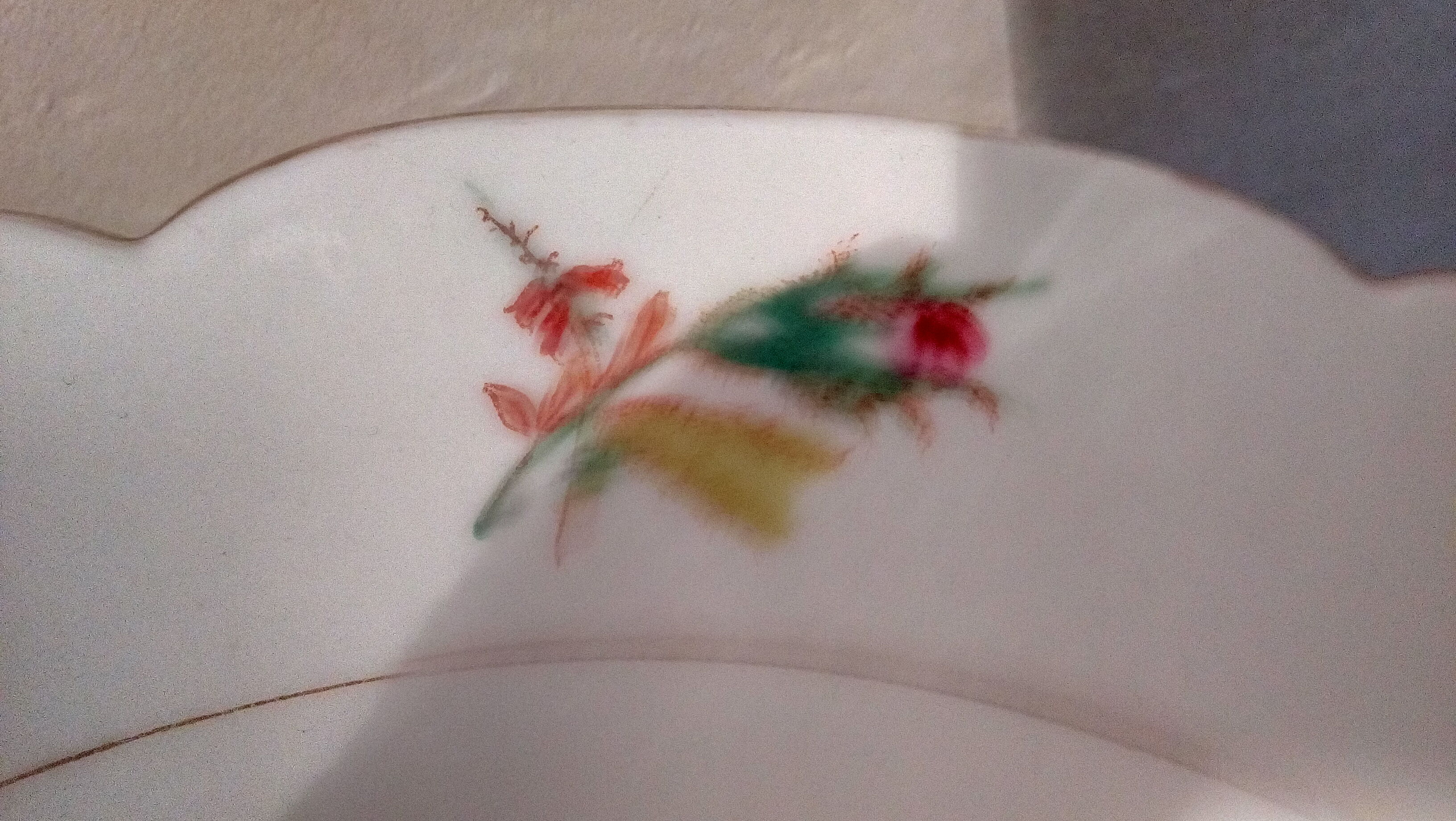 White porcelain &  flowers compotier