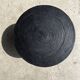 Black mango wood tripod side table with a semi-spherical top, height: 45 cm, diameter: 44 cm.