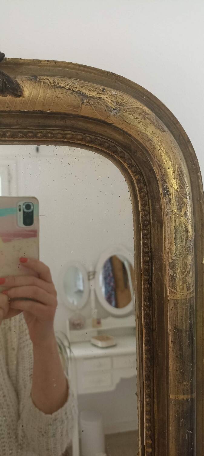 Louis-Philippe gilded mirror with pediment