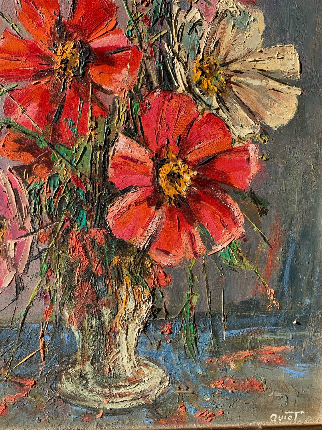 Old oil painting on panel
