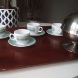 Lot of 4 vintage coffee cups graphic pattern