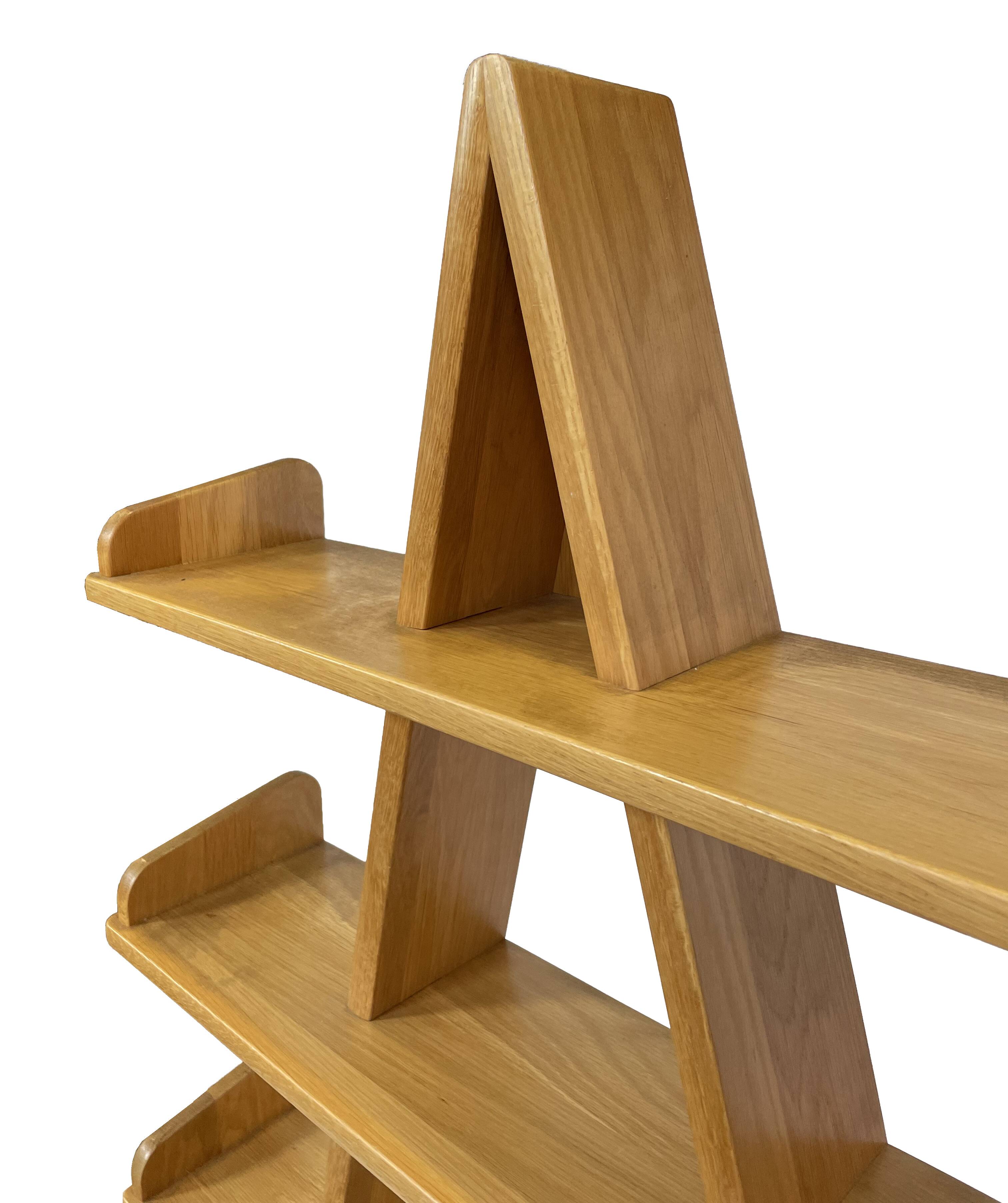 Vintage pyramid cabinet bookcase solid wood design