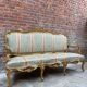 Antique Louis XV Style Gilded Sofa with Gobelin Upholstery