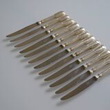 12 couteaux à dessert ou fromage métal argenté SFAM 21,5 cm