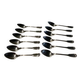 12 cuillères à Soupe . Métal argenté . Félix frères