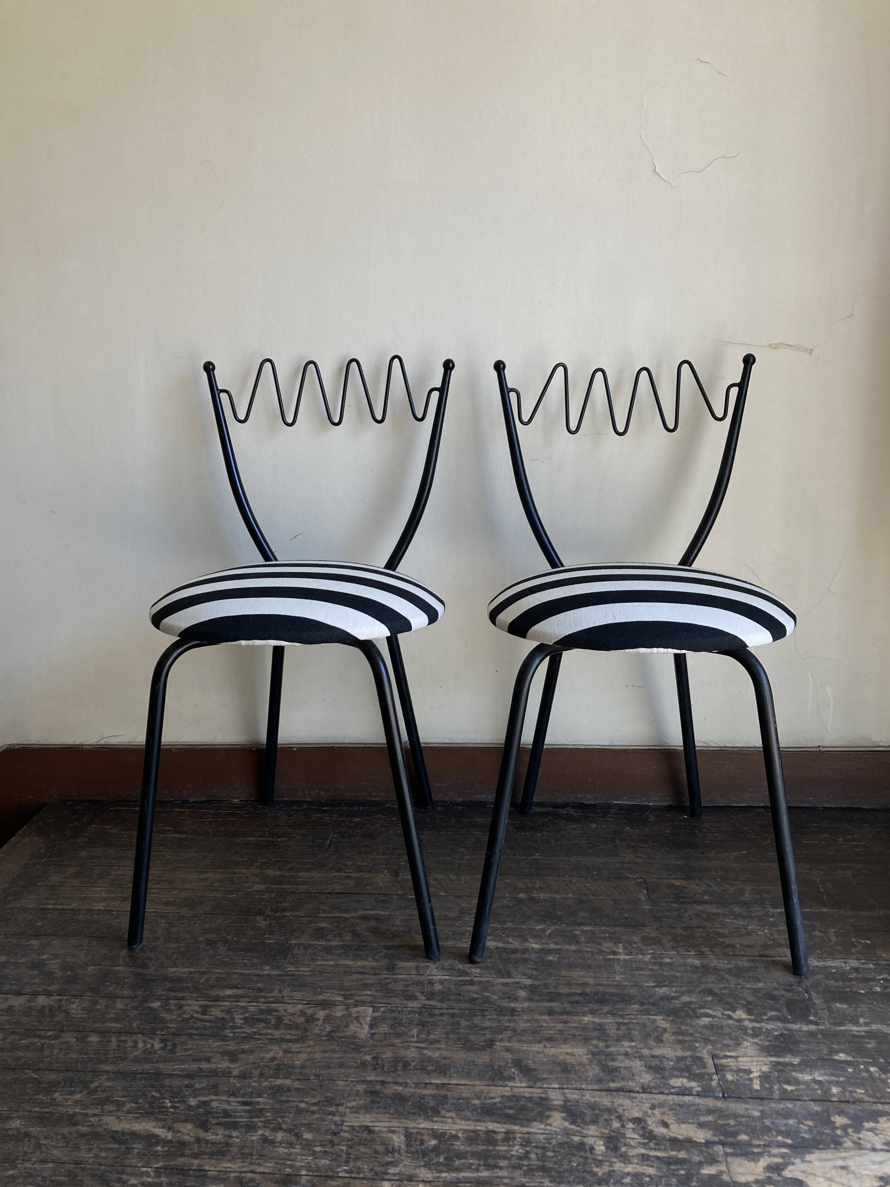 Pair of Barbarian chairs, Italian work, 1980 by Garouste & Bonetti.