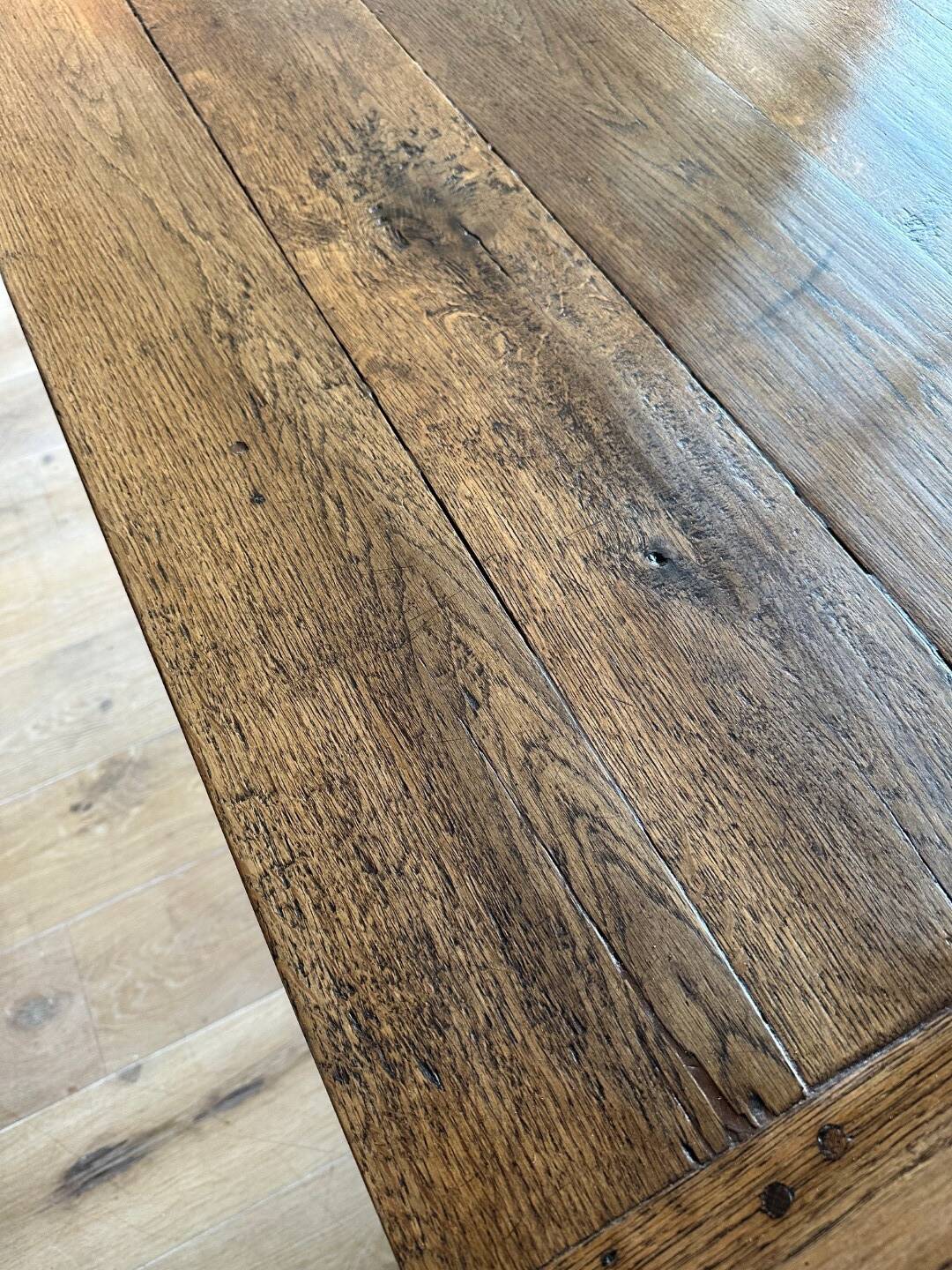 Table de ferme antique en chêne