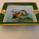 Hermès ashtray signed Rybal in fine Limoges porcelain decorated with mandarin ducks