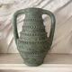 Spanish vase from the 60s-70s, olive green-grey ceramic, 31 cm.