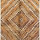 Vintage Hand-Knotted Tulu Runner Rug with Geometric Diamond Design in Brown, Orange and Earthy Tones, 100% Wool