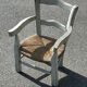 Old children's marsh armchair, straw and painted wood
