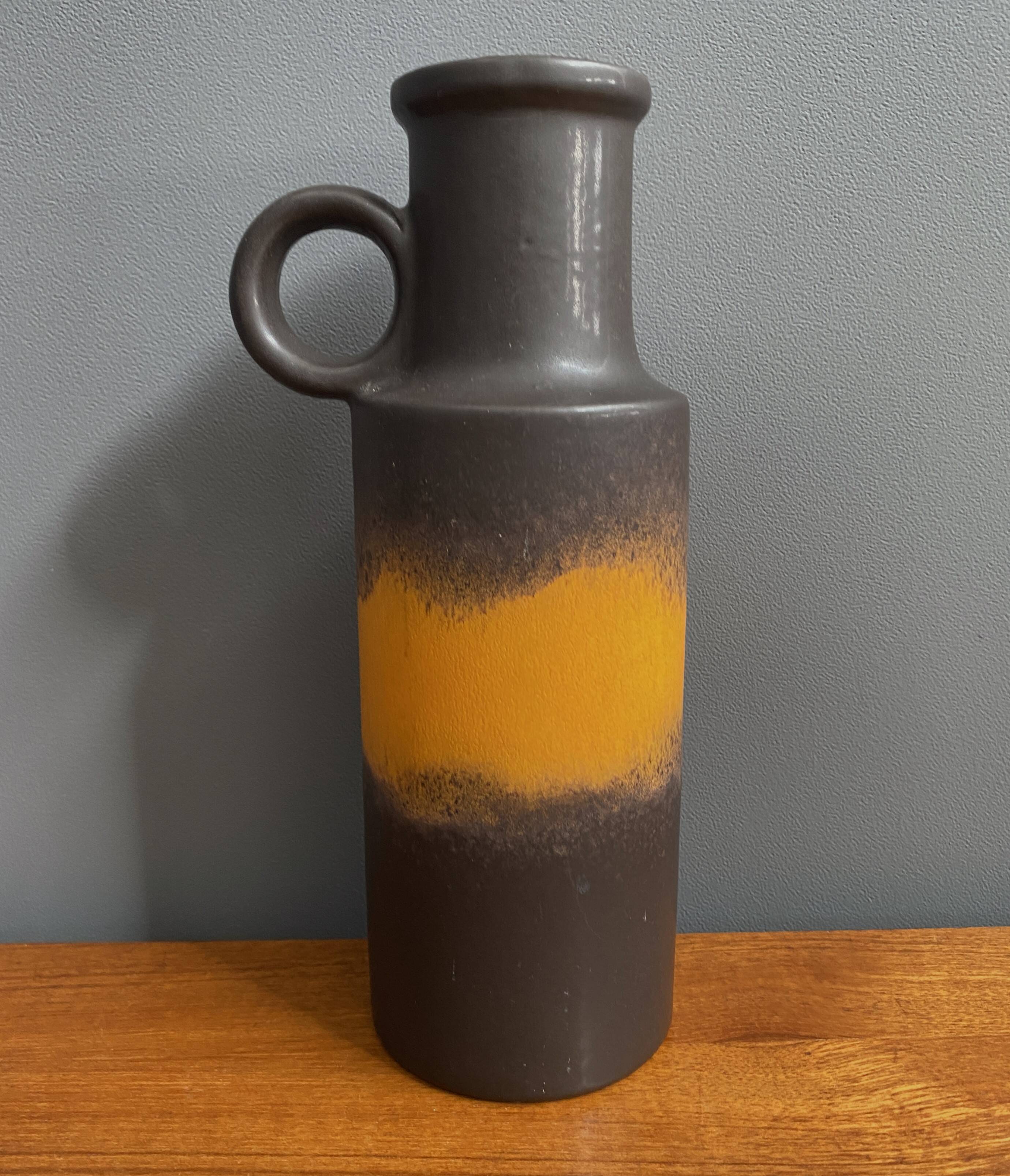 vase marron et orange Allemagne de l'Ouest Scheurich modèle 401-28 années 1970