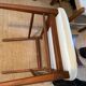 Pair of vintage wood and corduroy chairs