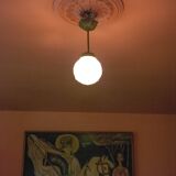 Art deco suspension, art deco molded glass ball suspension, ceiling lamp, ceiling lamp