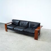 Rare rosewood 3-seater sofa by Afra e Tobia Scarpa for Maxalto
