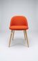 Red Fabric Chair with Wooden Legs