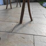 Old benches in raw wood