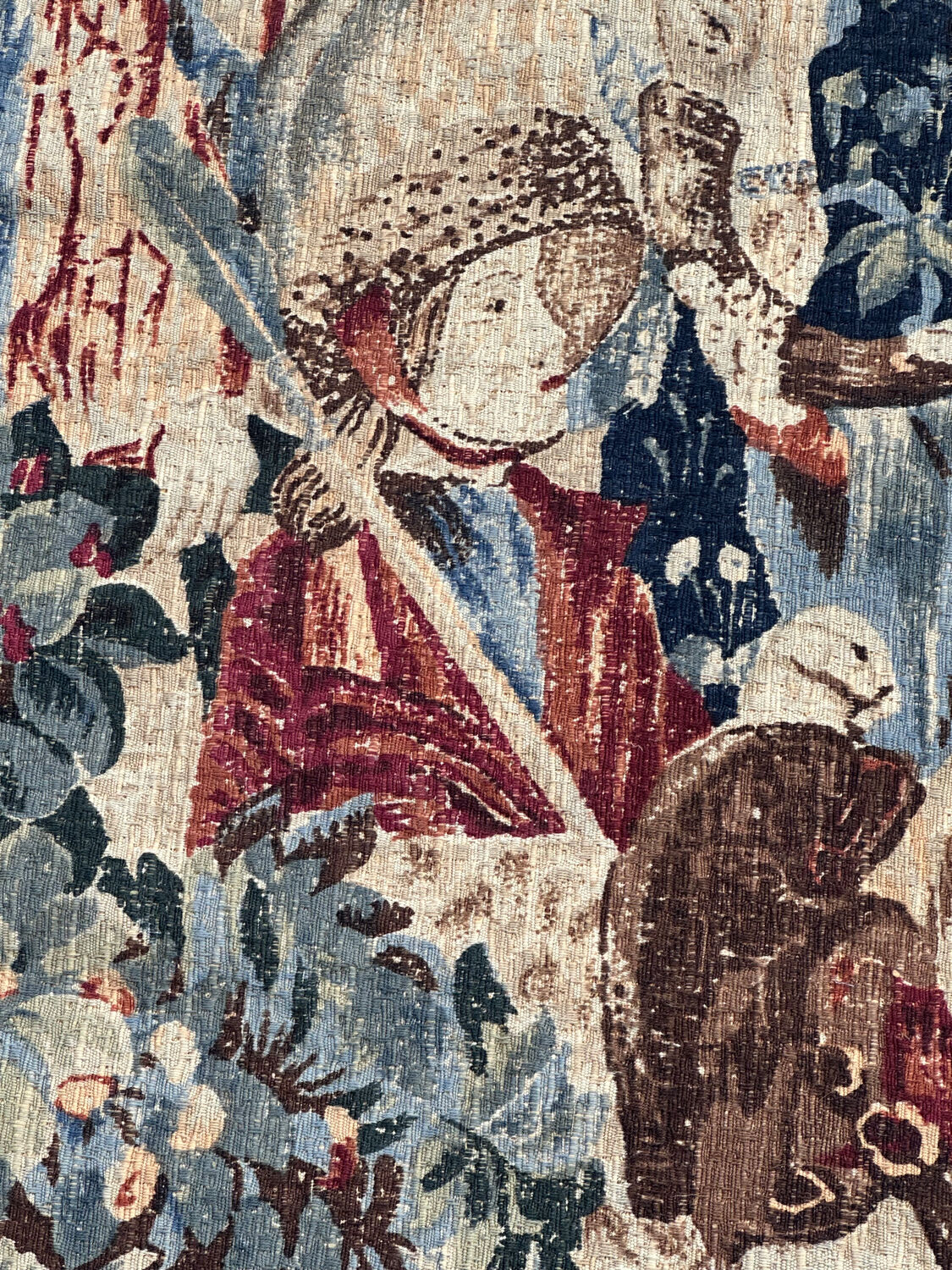 Vintage tapestry hand-screen printed in France