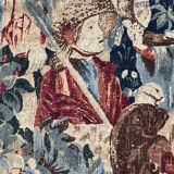 Vintage tapestry hand-screen printed in France