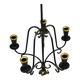 Chandelier en métal peint en noir avec des détails en cuivre – Gunnar Ander pour Ystad-Metall, Suède, années 1950