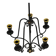 Chandelier en métal peint en noir avec des détails en cuivre – Gunnar Ander pour Ystad-Metall, Suède, années 1950